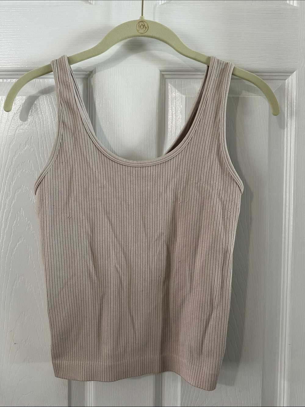 A New Day Women's Ribbed Tank Top in Light Taupe Small